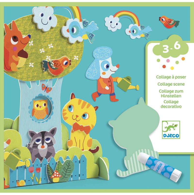 Collage des petits Copains au jardin Djeco Ikaipaka jeux &