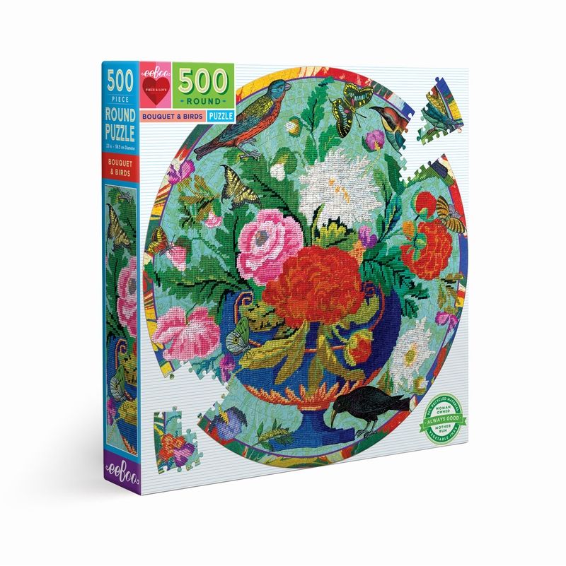 Puzzle 500p Bouquet et Oiseaux Eeboo Eeboo Ikaipaka jeux &