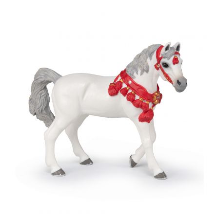 Cheval Arabe Blanc en tenue de parade Papo Papo Ikaipaka jeux &