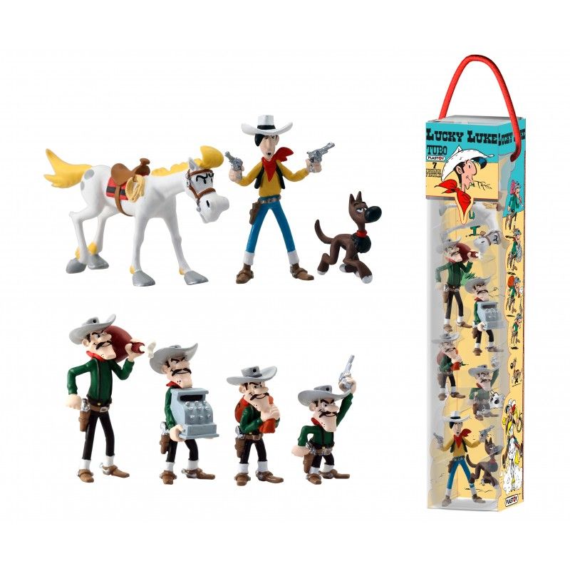 Tubo Lucky Luke 7 figurines PLASTOY Ikaipaka jeux & jouets Royan