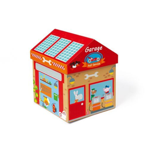 Boîte à jouets Garage 2 en 1 Scratch Ikaipaka jeux & jouets
