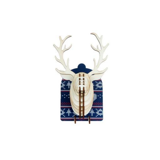 Trophée à poser animaux en bois Renne Agent PAPER Ikaipaka jeux