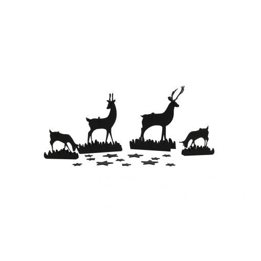 Famille Cerfs carton noir Agent PAPER Ikaipaka jeux & jouets