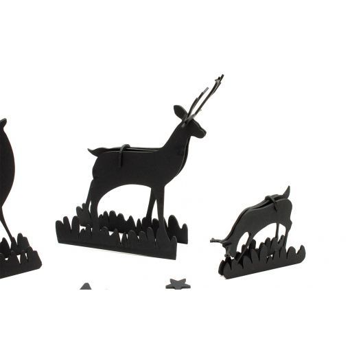 Famille Cerfs carton noir Agent PAPER Ikaipaka jeux & jouets
