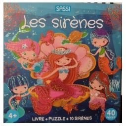 Puzzle 40p Q-Box Les Sirènes + livre Sassi Ikaipaka jeux &