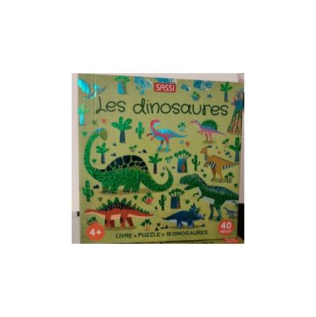 Puzzle 40p Q-Box Les Dinosaures puzzle + livre Sassi Ikaipaka