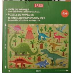 Puzzle 40p Q-Box Les Dinosaures puzzle + livre Sassi Ikaipaka