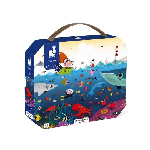 Puzzle 100p Le monde sous-marin janod Ikaipaka jeux & jouets