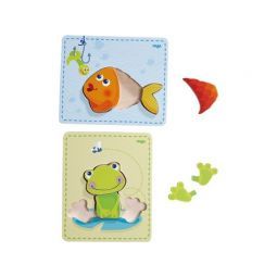 Puzzle en bois - Grenouille et Poissons Haba Ikaipaka jeux &