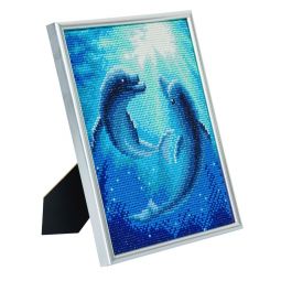 Crystal Art Kit cadre argent Dauphins Oz Ikaipaka jeux & jouets
