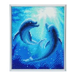 Crystal Art Kit cadre argent Dauphins Oz Ikaipaka jeux & jouets