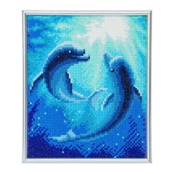 Crystal Art Kit cadre argent Dauphins Oz Ikaipaka jeux & jouets