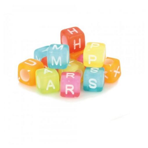 Perles Alphabet acidulées 6mm Artemio Ikaipaka jeux & jouets