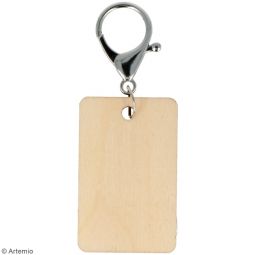 3 porte-clefs rectangle bois 55x35x5mm Artémio Artemio Ikaipaka