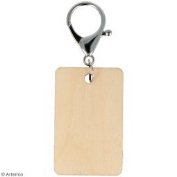 3 porte-clefs rectangle bois 55x35x5mm Artémio Artemio Ikaipaka