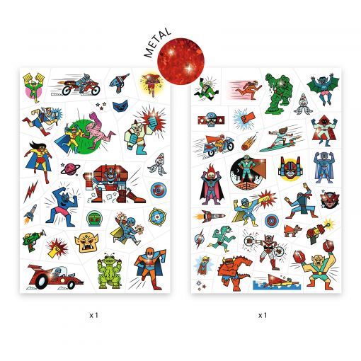 Tatouage - Tattoos - Heroes & Villains Djeco Ikaipaka jeux &