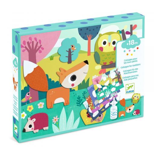 Collage pour les petits Premiers collages Djeco Ikaipaka jeux &