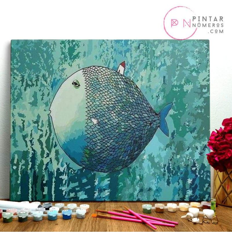 Peinture aux numéros Poisson boule Pintar Numeros Ikaipaka jeux