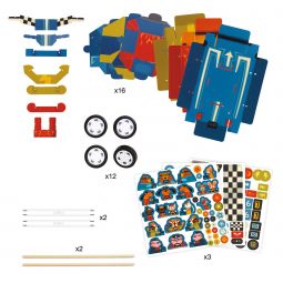 DIY 3 voitures de courses à construire Djeco Ikaipaka jeux &
