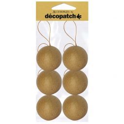 Sachet 6 Boules avec cordon doré Décopatch Décopatch Ikaipaka