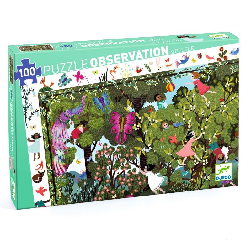 Puzzle 100p Observation Jeux au jardin Djeco Ikaipaka jeux &