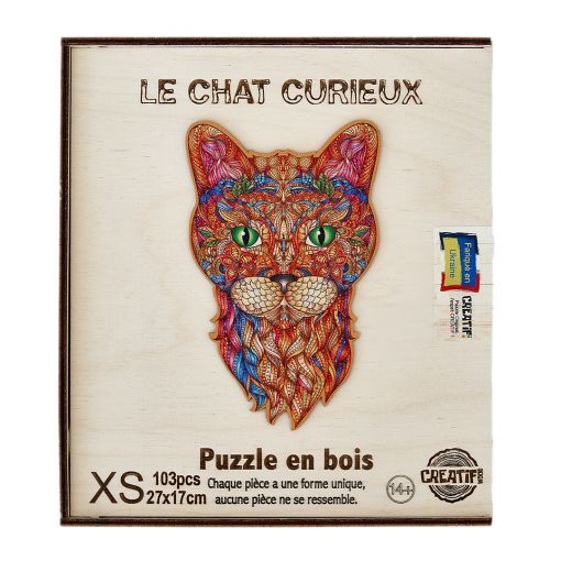 Puzzle en bois Chat Curieux Créatif Puzzle Ikaipaka jeux &
