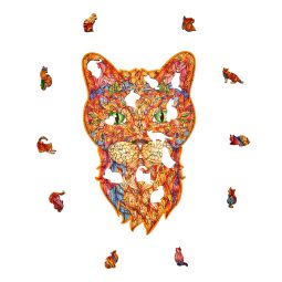 Puzzle en bois Chat Curieux Créatif Puzzle Ikaipaka jeux &