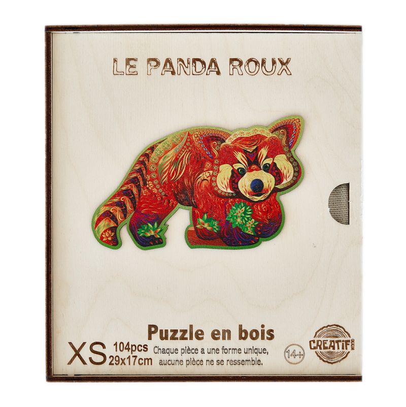 Puzzle en bois Le Panda Roux Créatif Puzzle Ikaipaka jeux &