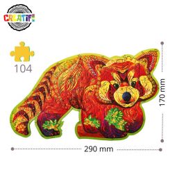 Puzzle en bois Le Panda Roux Créatif Puzzle Ikaipaka jeux &