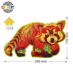 Puzzle en bois Le Panda Roux Créatif Puzzle Ikaipaka jeux &