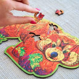 Puzzle en bois Le Panda Roux Créatif Puzzle Ikaipaka jeux &