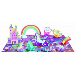 Puzzle 40p Q-Box Les Licornes + livre Sassi Ikaipaka jeux &