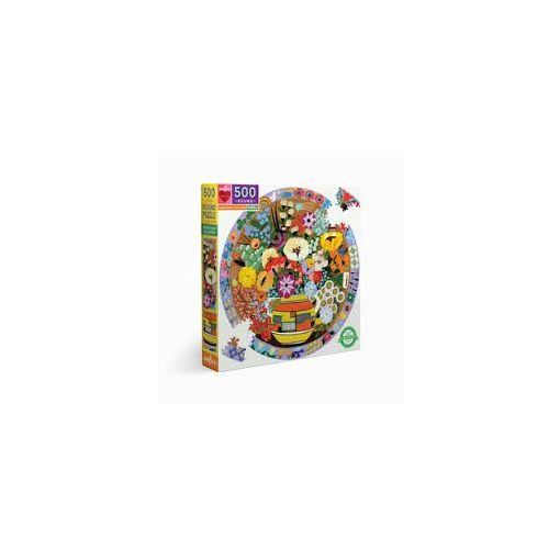 Puzzle 500p PURPLE BIRD AND FLOWERS Eeboo Eeboo Ikaipaka jeux &