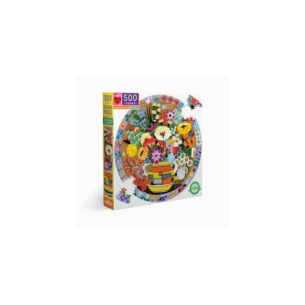 Puzzle 500p PURPLE BIRD AND FLOWERS Eeboo Eeboo Ikaipaka jeux &