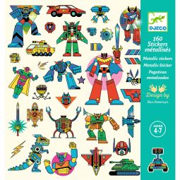 Stickers Robots métallisés Djeco Ikaipaka jeux & jouets Royan