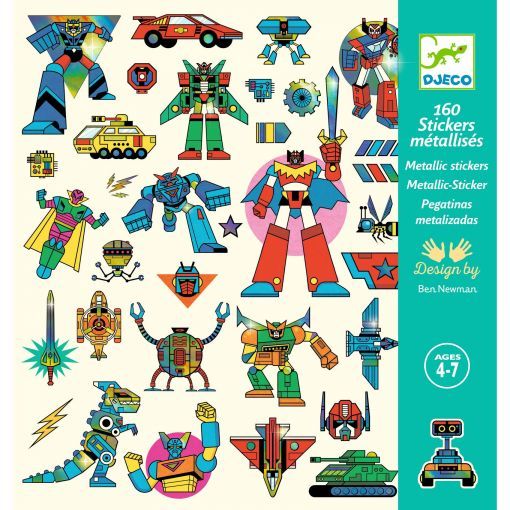 Stickers Robots métallisés Djeco Ikaipaka jeux & jouets Royan