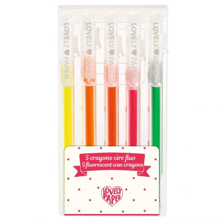 5 Crayons Cire Fluo Djeco Ikaipaka jeux & jouets Royan