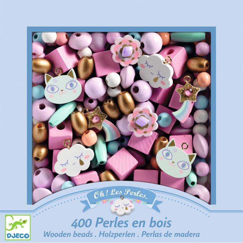 Perles en bois Arc en ciel Djeco Ikaipaka jeux & jouets Royan