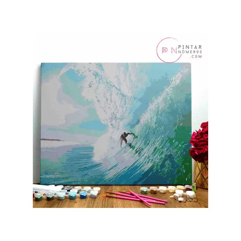Peinture aux numéros Surfer la vague Pintar Numeros Ikaipaka