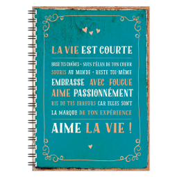 Cahier A5 "La vie est courte..." ART GRAFIK International