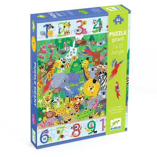 Puzzle 54p 1 à 10 Jungle Djeco Ikaipaka jeux & jouets Royan