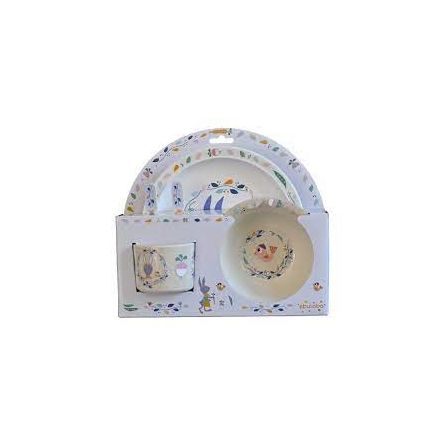 Coffret Vaisselle Gabin Lapin 5 pièces Ebulobo Ikaipaka jeux &