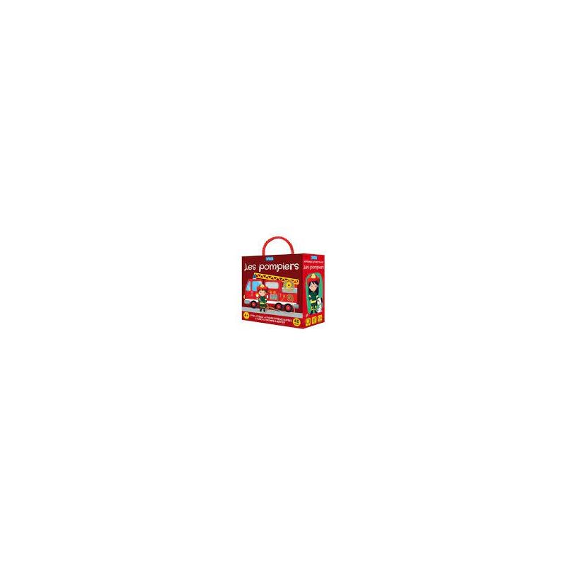 Puzzle 40p Q-Box Les pompiers + livre Sassi Ikaipaka jeux &