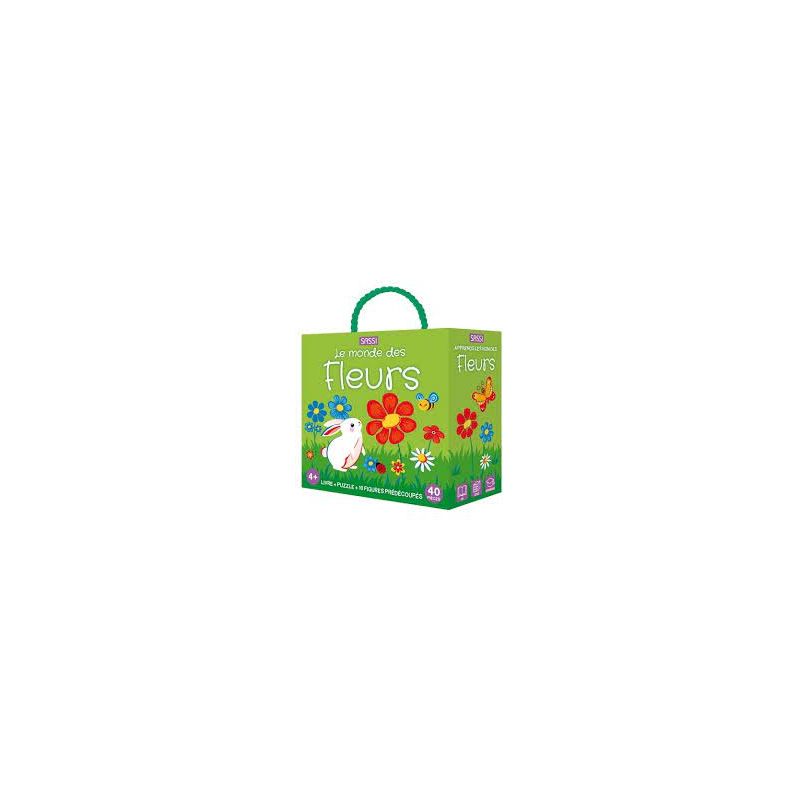 Puzzle 40p Q-Box Les Fleurs + livre Sassi Ikaipaka jeux &