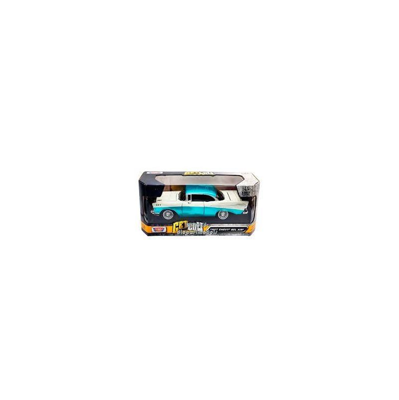Voiture Miniature Chevrolet Bel Air Turquoise / Blanche 1/24 