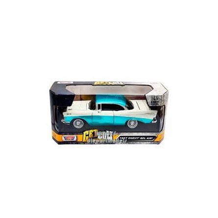 Voiture Miniature Chevrolet Bel Air Turquoise / Blanche 1/24 
