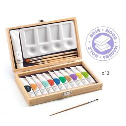 Coffret d'artiste 12 gouaches Djeco Ikaipaka jeux & jouets Royan