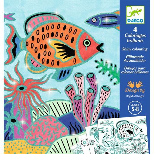 Coloriages brillants Sous la mer Djeco Ikaipaka jeux & jouets