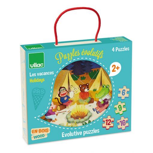 4 Puzzles évolutifs Vacances Vilac VILAC Ikaipaka jeux & jouets