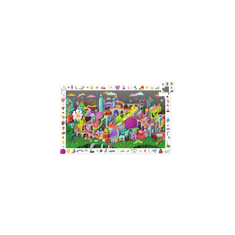 Puzzle 200p Observation Crazy Town Djeco Ikaipaka jeux & jouets